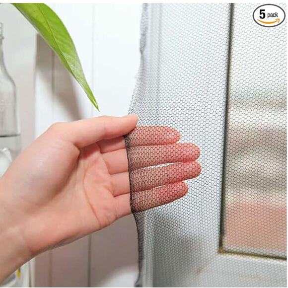 DIY Self-adhesive Window Screen Netting Mesh Curtain, (5 Packs, Black) - Picture 2 of 8